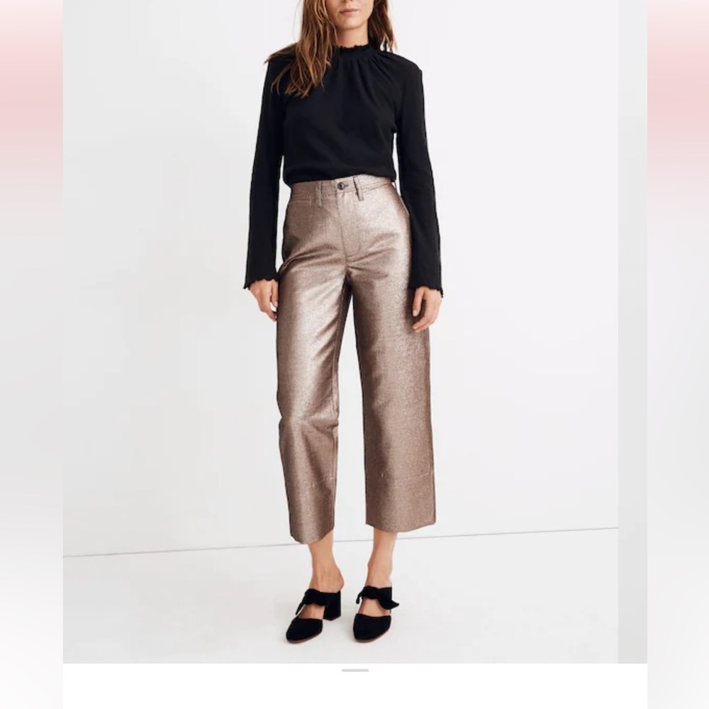 Madewell Metallic Wide-Leg Crop Pants